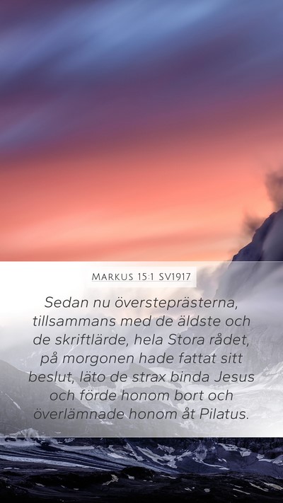Markus 15:1 SV1917 Bible Verse Image