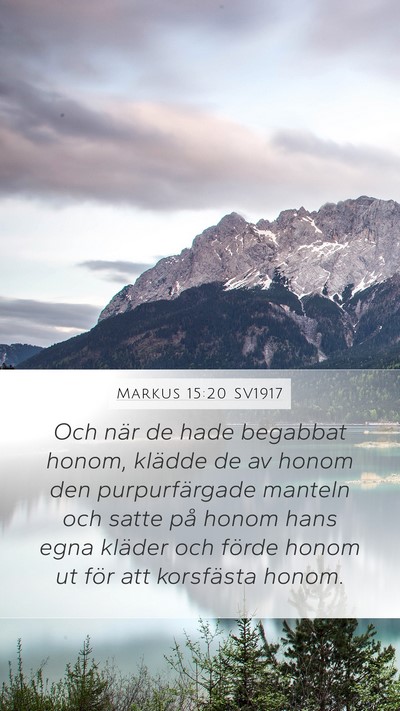 Markus 15:20 SV1917 Bible Verse Image