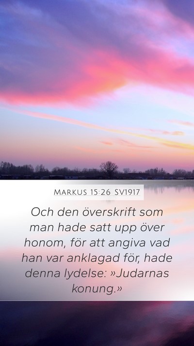 Markus 15:26 SV1917 Bible Verse Image
