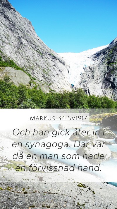 Markus 3:1 SV1917 Bible Verse Image