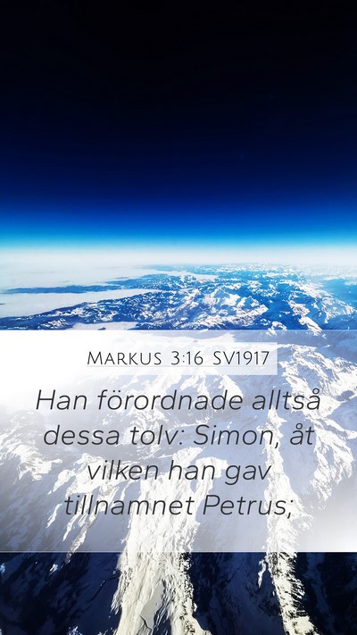 Markus 3:16 SV1917 Bible Verse Image