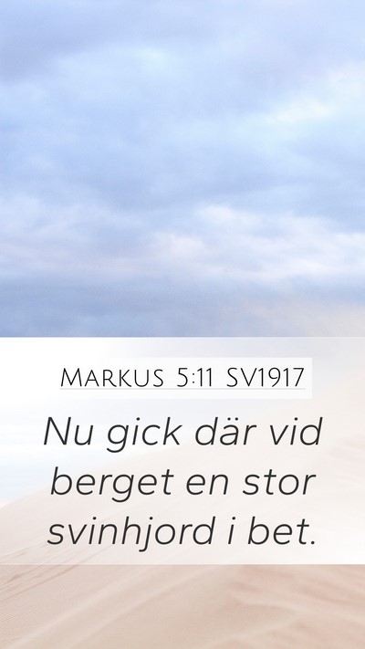 Markus 5:11 SV1917 Bible Verse Image