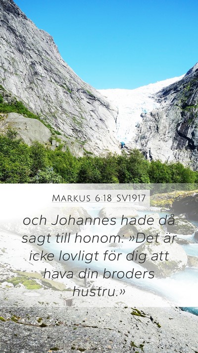 Markus 6:18 SV1917 Bible Verse Image