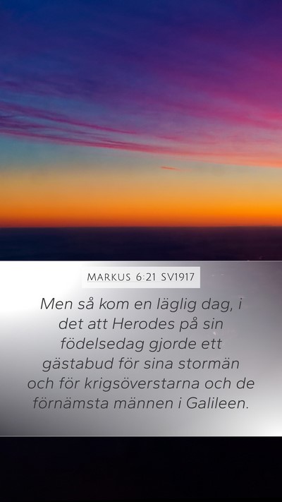 Markus 6:21 SV1917 Bible Verse Image