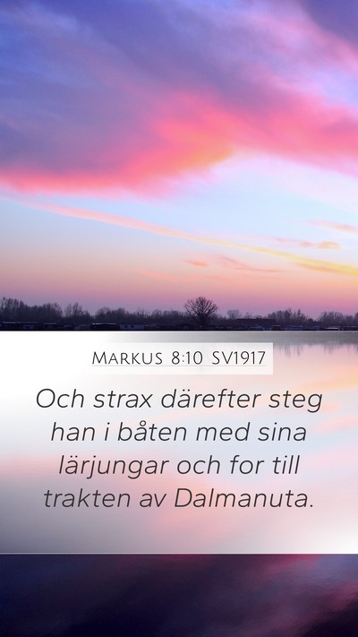 Markus 8:10 SV1917 Mobile Phone Wallpaper - Och strax därefter steg han i båten med sina - Mobile Bible Verse Wallpaper