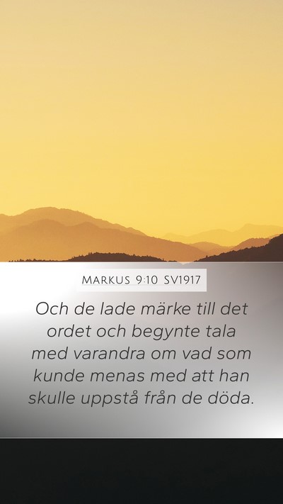 Markus 9:10 SV1917 Bible Verse Image