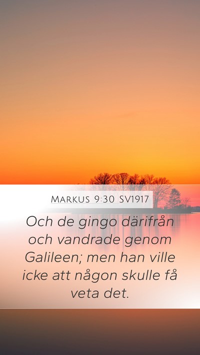 Markus 9:30 SV1917 Bible Verse Image