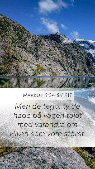 Markus 9:34 SV1917 Bible Verse Image
