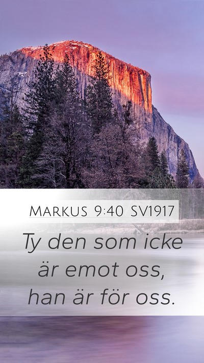 Markus 9:40 SV1917 Bible Verse Image