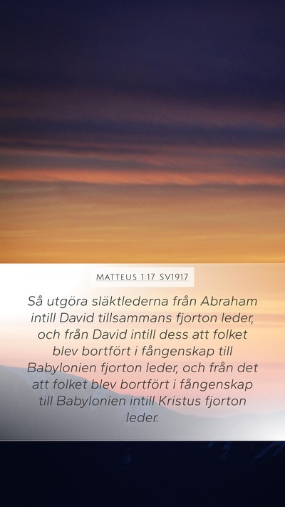 Matteus 1:17 SV1917 Bible Verse Image
