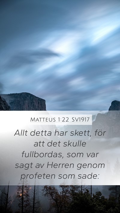 Matteus 1:22 SV1917 Bible Verse Image