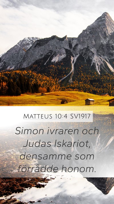 Matteus 10:4 SV1917 Bible Verse Image