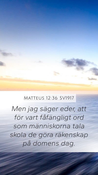 Matteus 12:36 SV1917 Bible Verse Image