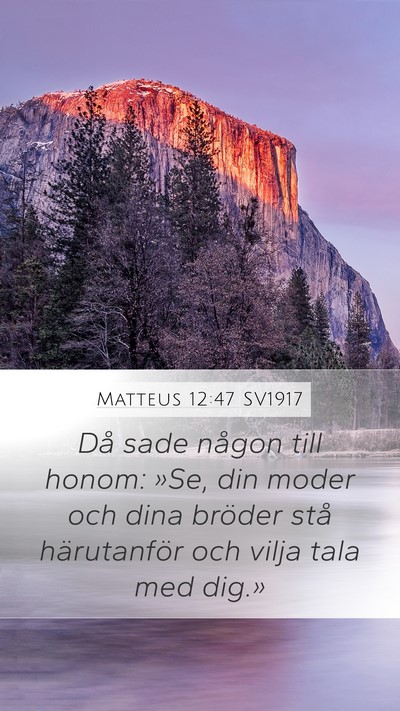 Matteus 12:47 SV1917 Mobile Phone Wallpaper - Då sade någon till honom: »Se, din moder och - Mobile Bible Verse Wallpaper