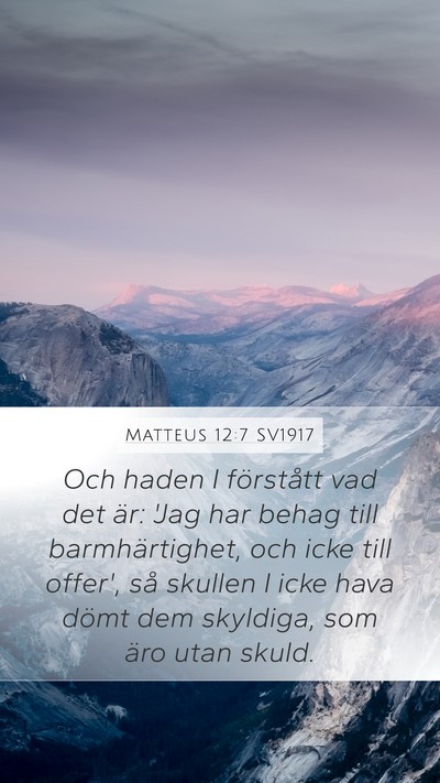 Matteus 12:7 SV1917 Bible Verse Image