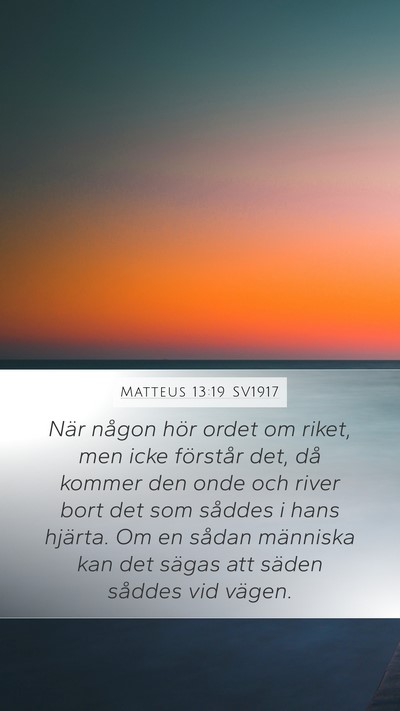 Matteus 13:19 SV1917 Bible Verse Image