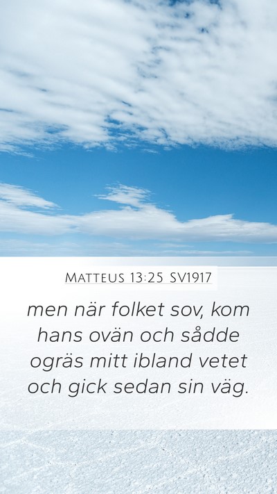 Matteus 13:25 SV1917 Bible Verse Image