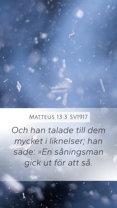 Matteus 13:3 SV1917 Bible Verse Image