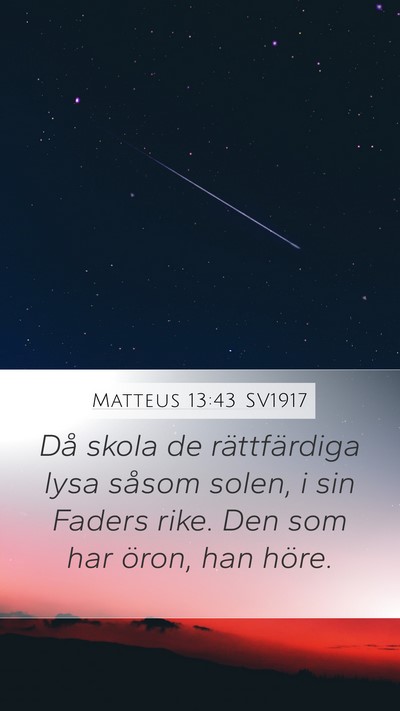 Matteus 13:43 SV1917 Bible Verse Image