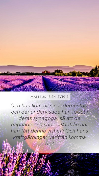 Matteus 13:54 SV1917 Bible Verse Image