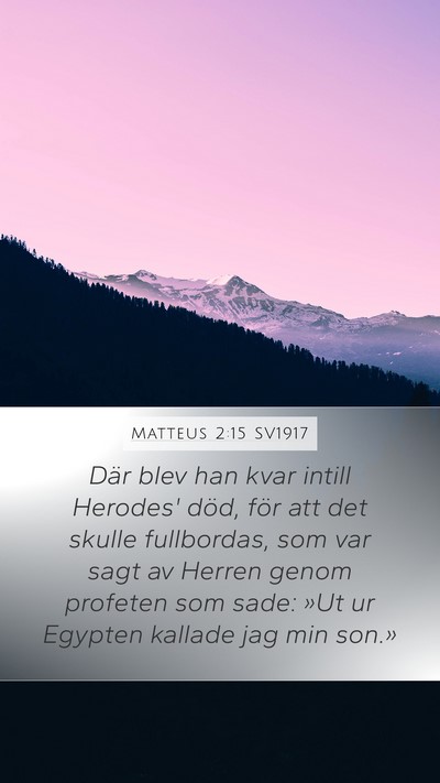 Matteus 2:15 SV1917 Bible Verse Image