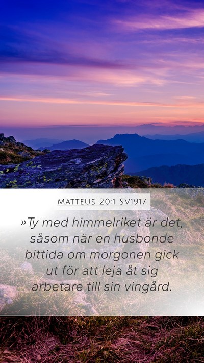 Matteus 20:1 SV1917 Bible Verse Image