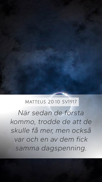 Matteus 20:10 SV1917 Bible Verse Image