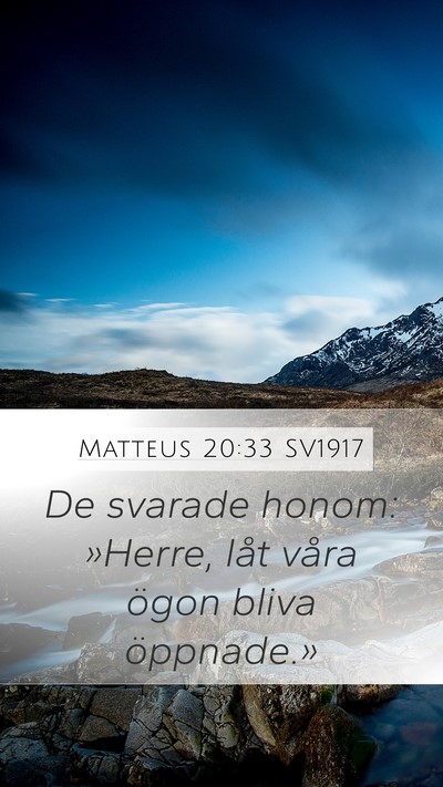 Matteus 20:33 SV1917 Mobile Phone Wallpaper - De svarade honom: »Herre, låt våra ögon bliva - Mobile Bible Verse Wallpaper