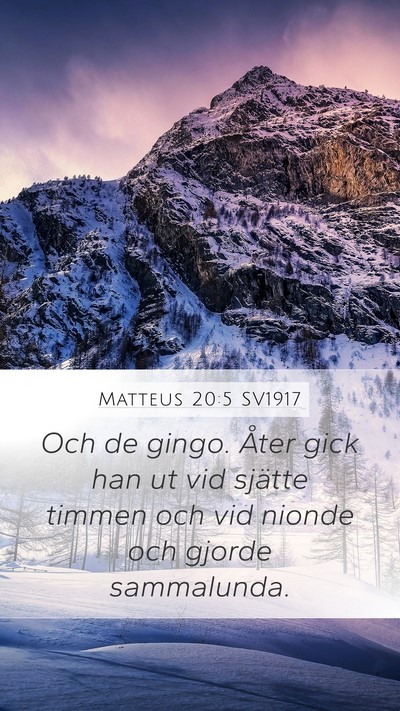 Matteus 20:5 SV1917 Bible Verse Image