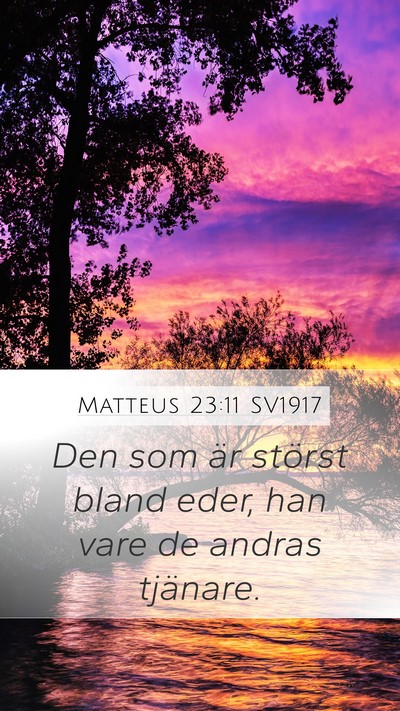 Matteus 23:11 SV1917 Bible Verse Image