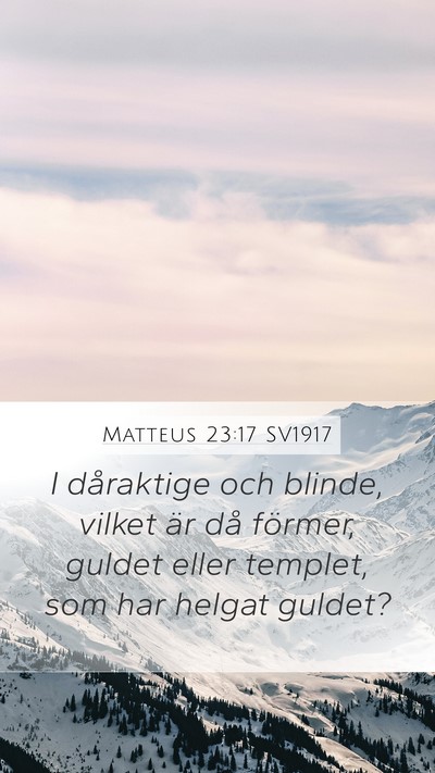 Matteus 23:17 SV1917 Bible Verse Image