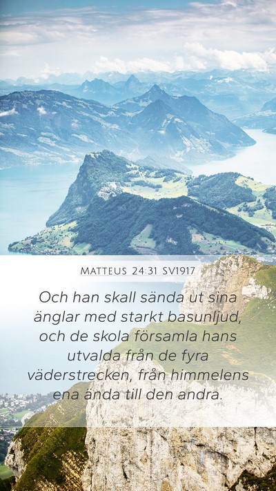 Matteus 24:31 SV1917 Bible Verse Image