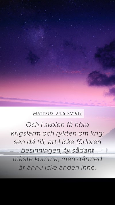 Matteus 24:6 SV1917 Bible Verse Image
