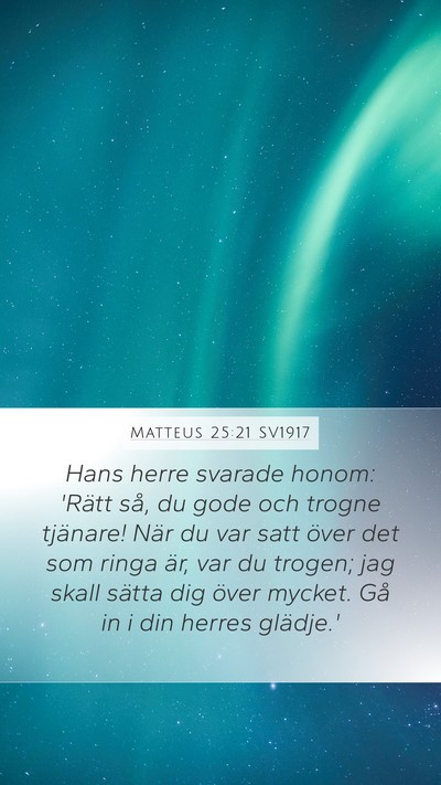 Matteus 25:21 SV1917 Bible Verse Image
