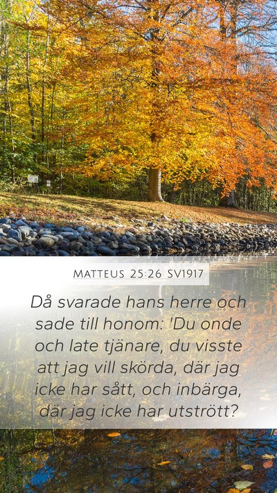 Matteus 25:26 SV1917 Bible Verse Image