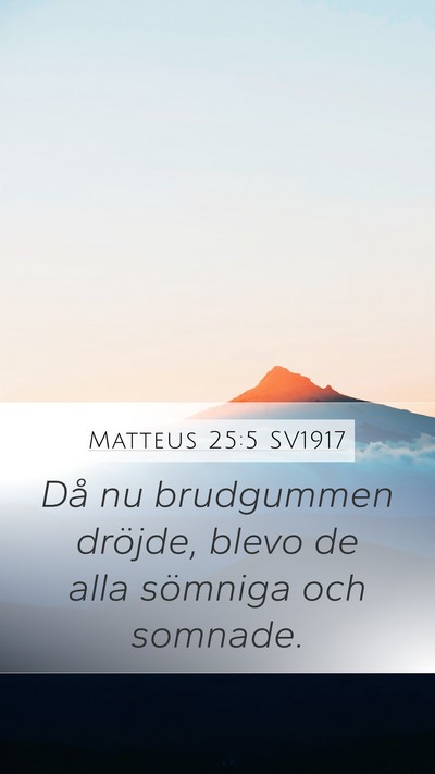 Matteus 25:5 SV1917 Bible Verse Image