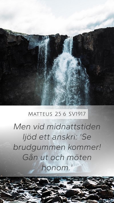 Matteus 25:6 SV1917 Bible Verse Image