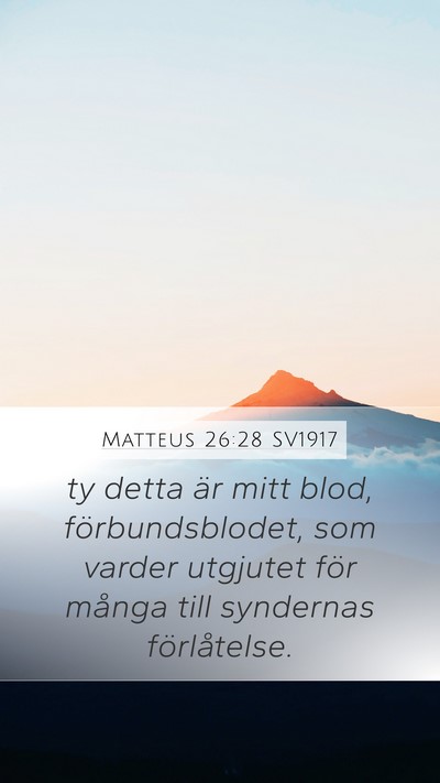 Matteus 26:28 SV1917 Bible Verse Image