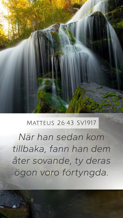 Matteus 26:43 SV1917 Mobile Phone Wallpaper - När han sedan kom tillbaka, fann han dem åter - Mobile Bible Verse Wallpaper