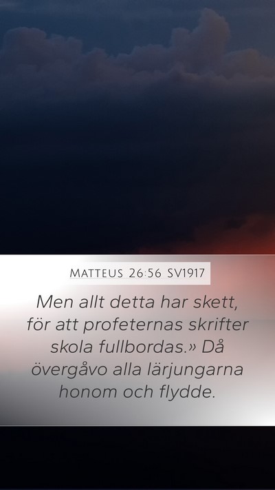 Matteus 26:56 SV1917 Mobile Phone Wallpaper - Men allt detta har skett, för att profeternas - Mobile Bible Verse Wallpaper