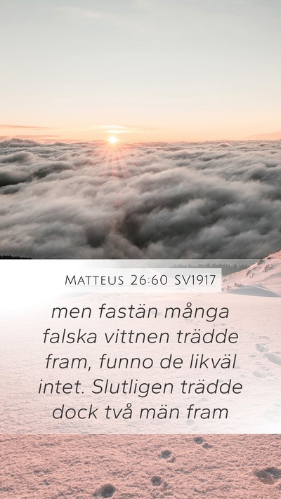 Matteus 26:60 SV1917 Mobile Phone Wallpaper - men fastän många falska vittnen trädde fram, - Mobile Bible Verse Wallpaper