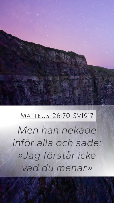 Matteus 26:70 SV1917 Bible Verse Image