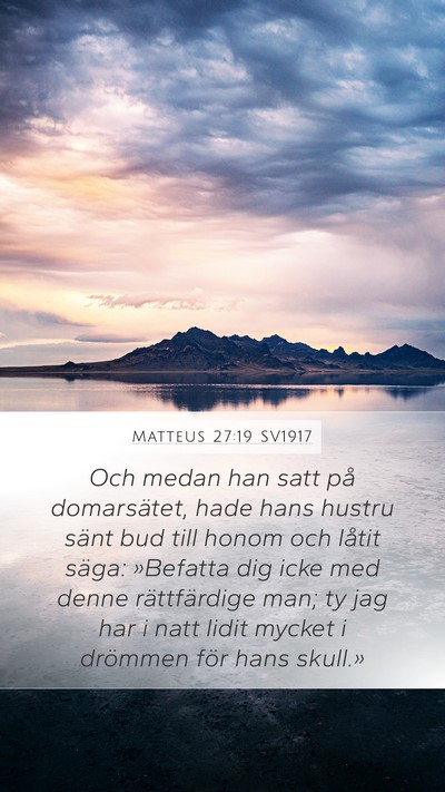 Matteus 27:19 SV1917 Bible Verse Image
