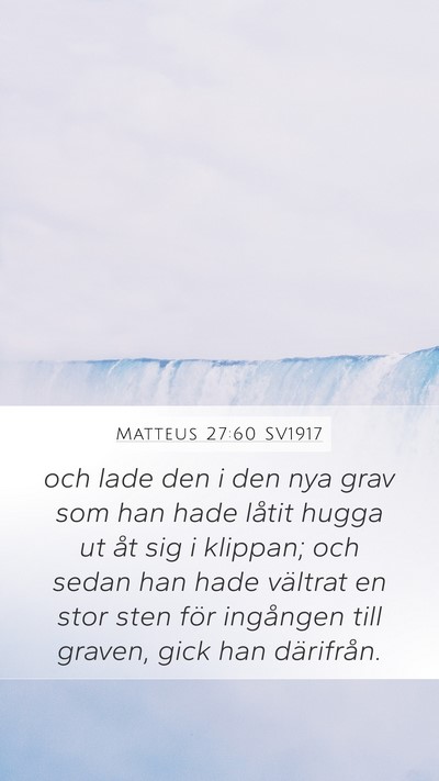 Matteus 27:60 SV1917 Bible Verse Image