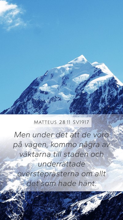 Matteus 28:11 SV1917 Bible Verse Image