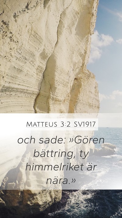 Matteus 3:2 SV1917 Bible Verse Image