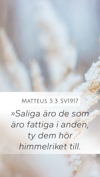 Matteus 5:3 SV1917 Bible Verse Image