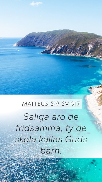 Matteus 5:9 SV1917 Bible Verse Image