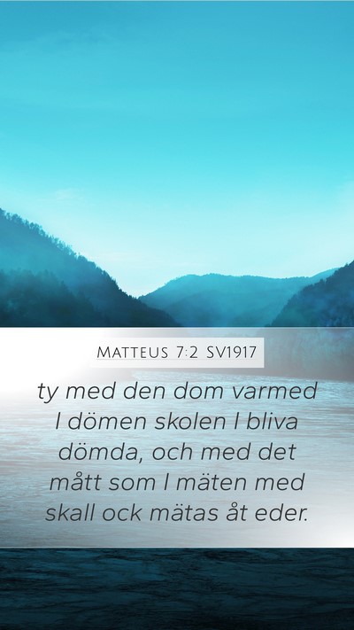 Matteus 7:2 SV1917 Bible Verse Image