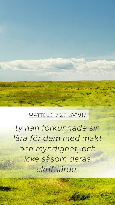 Matteus 7:29 SV1917 Bible Verse Image